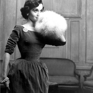 Vintage Fur Hand Muff Ivory Satin Lined